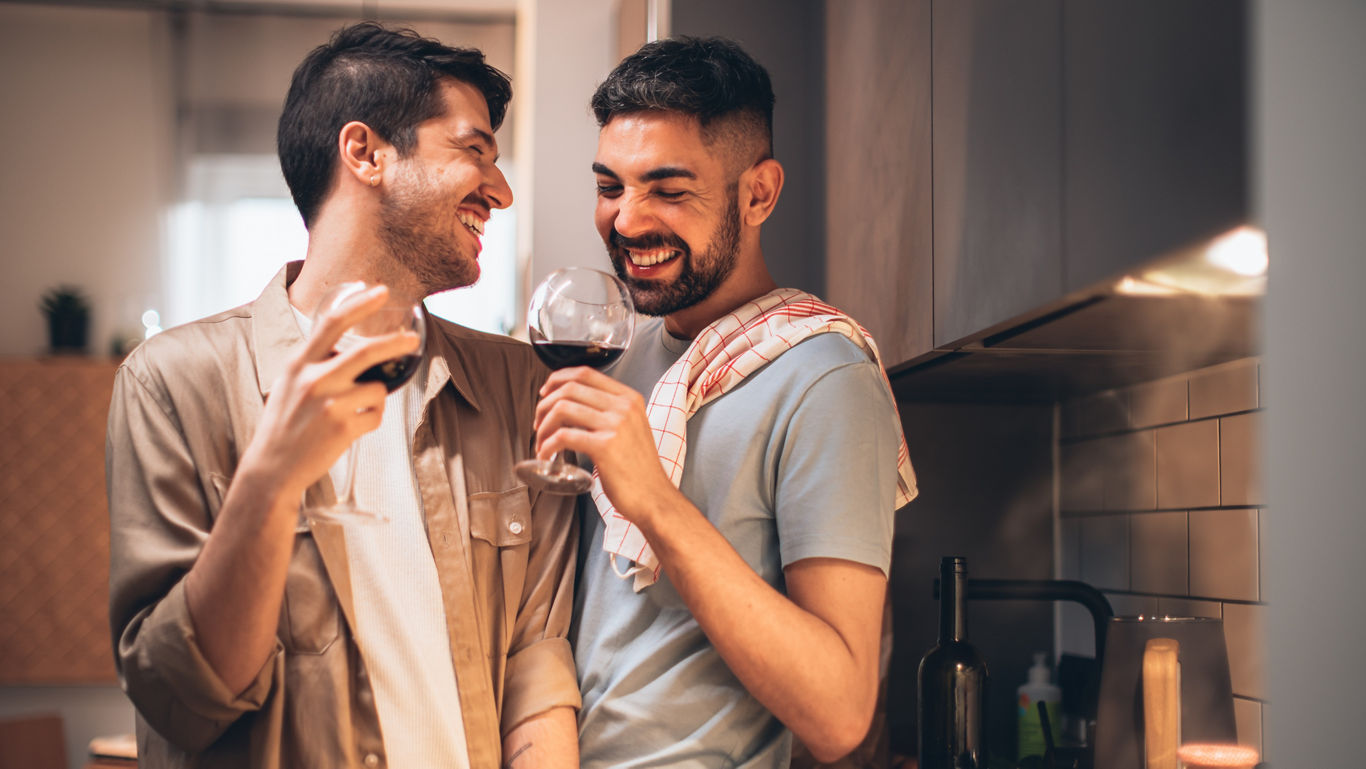 Men Having Wine in the Kitchen | Blog | Greystar